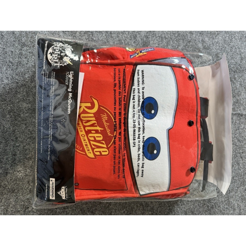 Disney Pixar Cars Lightning McQueen Ride-On Costume w/ Hat Kids Halloween - Picture 3 of 8
